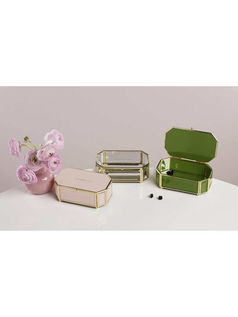 kate spade new york 'Treasure You' bevelled glass jewellery box clear, UK version