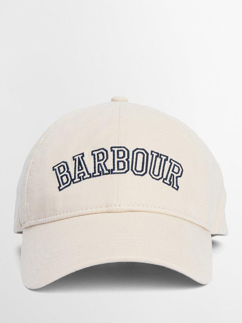 Barbour baseball cap in Salt colour with embroidered logo - British product