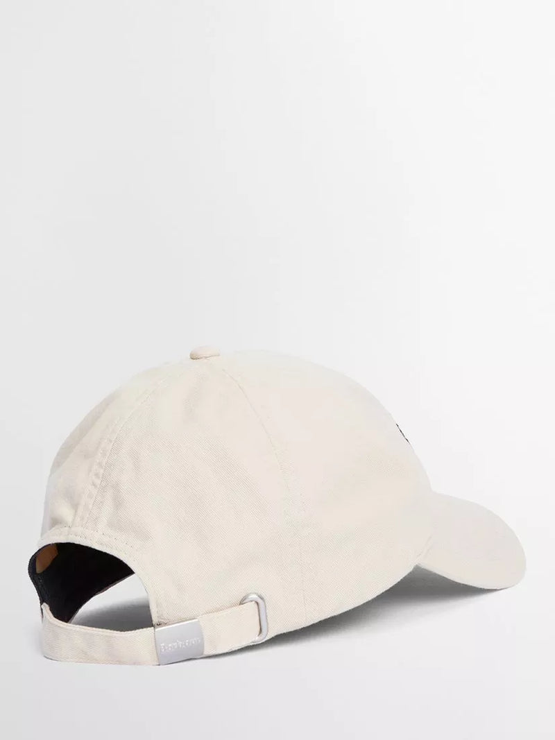 Barbour baseball cap in Salt colour with embroidered logo - British product