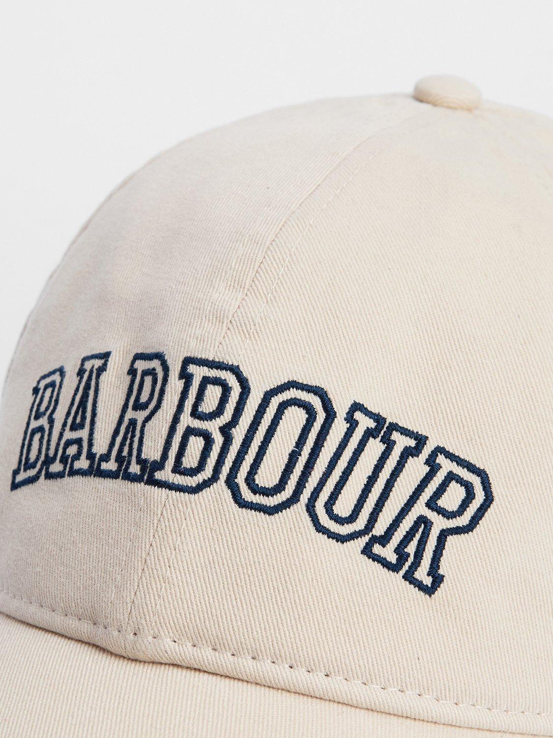 Barbour baseball cap in Salt colour with embroidered logo - British product