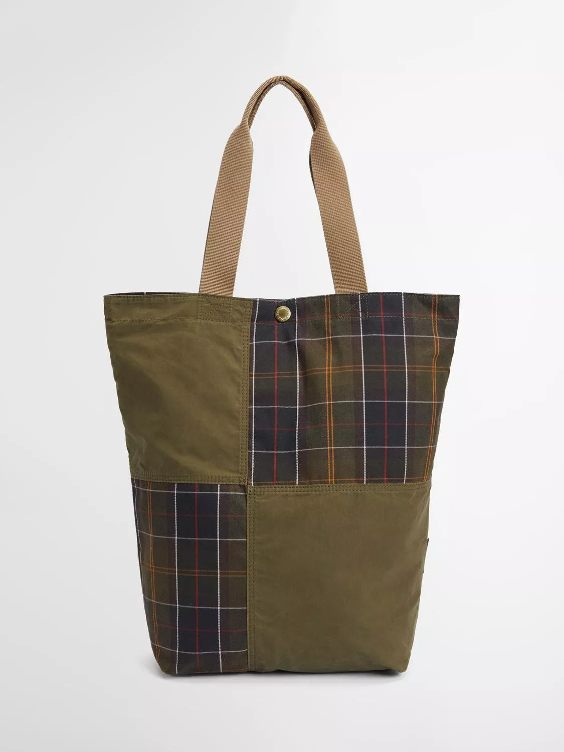 Barbour Transport Patchwork Tote Bag dusky green - British product
