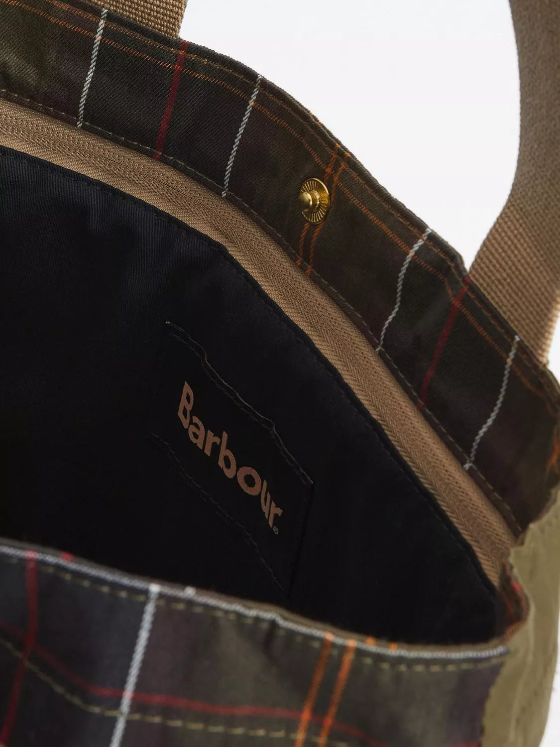 Barbour Transport Patchwork Tote Bag dusky green - British product