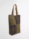 Barbour Transport Patchwork Tote Bag dusky green - British product