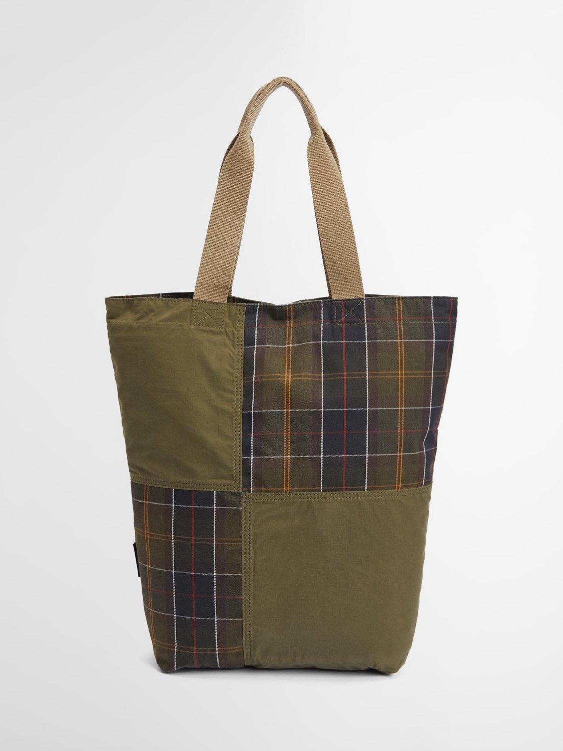 Barbour Transport Patchwork Tote Bag dusky green - British product