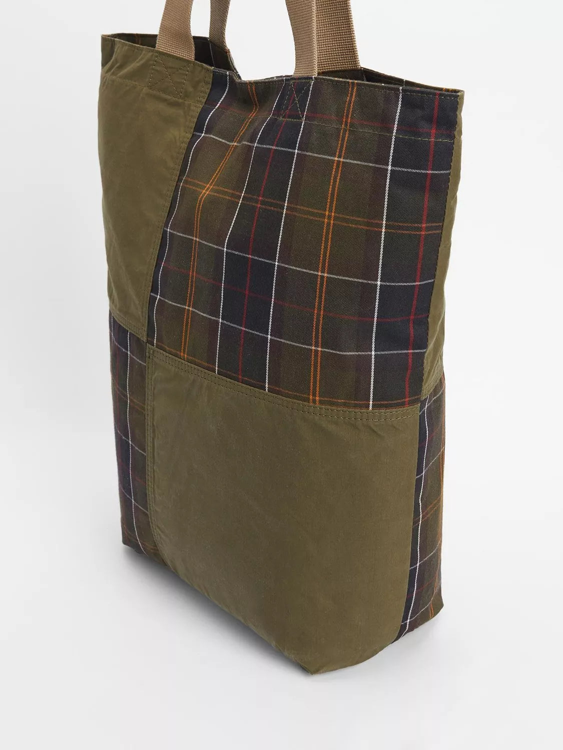 Barbour Transport Patchwork Tote Bag dusky green - British product