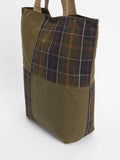 Barbour Transport Patchwork Tote Bag dusky green - British product