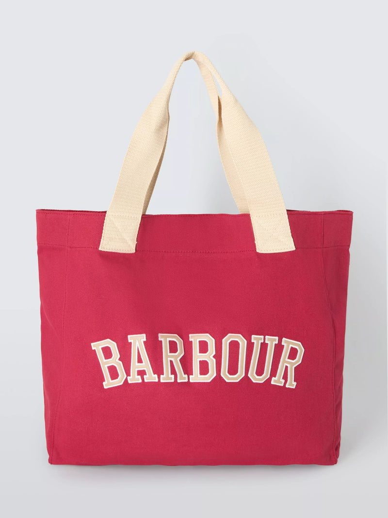 Barbour Logo Holiday tote bag in Athletic Red, imported from the UK
