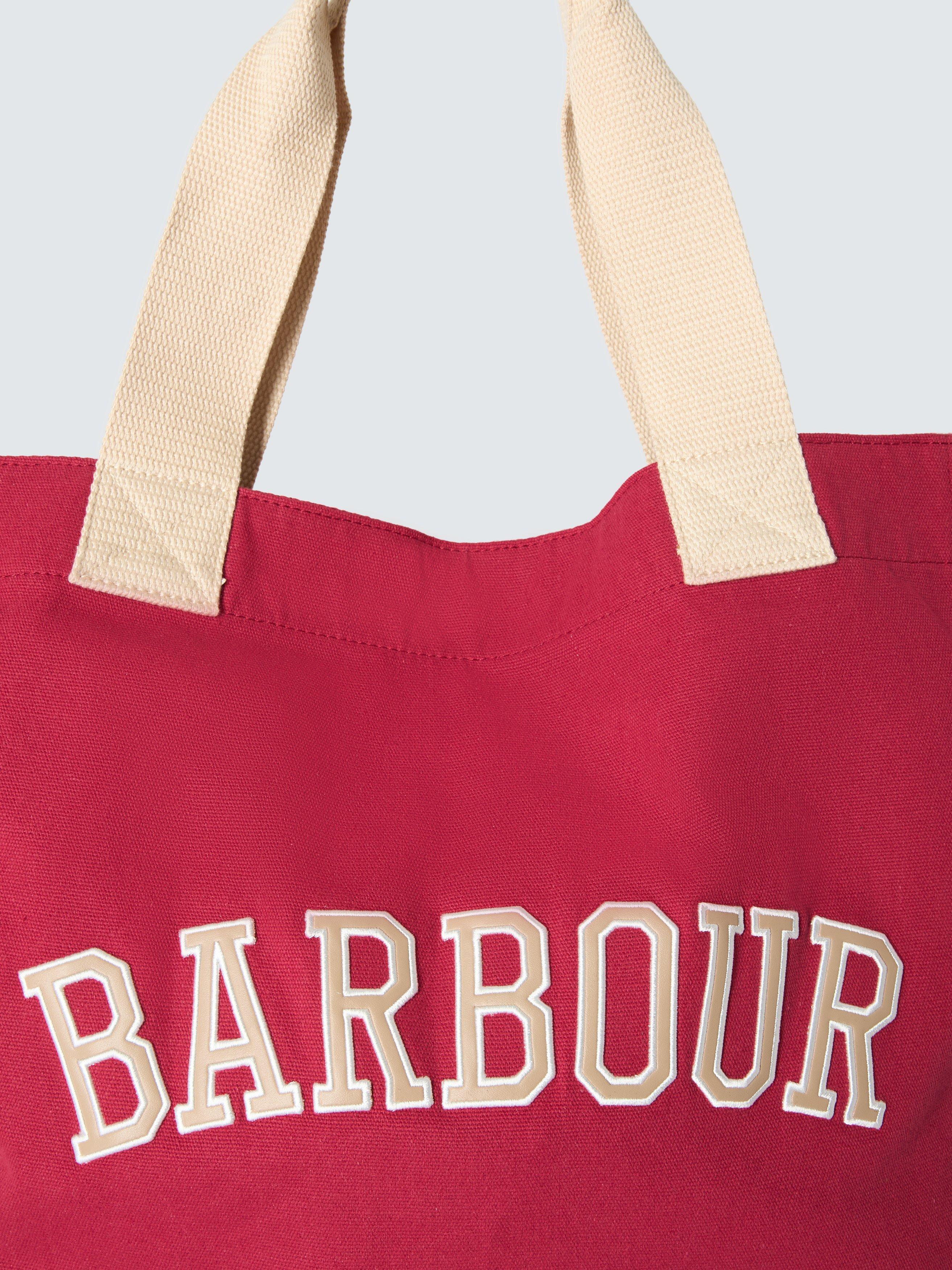 Barbour Logo Holiday tote bag in Athletic Red, imported from the UK