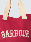 Barbour Logo Holiday tote bag in Athletic Red, imported from the UK