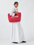 Barbour Logo Holiday tote bag in Athletic Red, imported from the UK