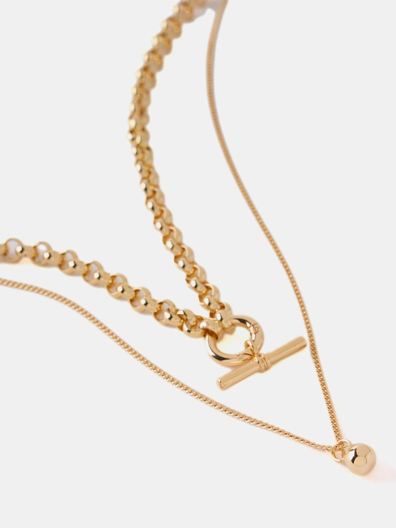 Mint Velvet layered necklace gold toned 45cm - British product