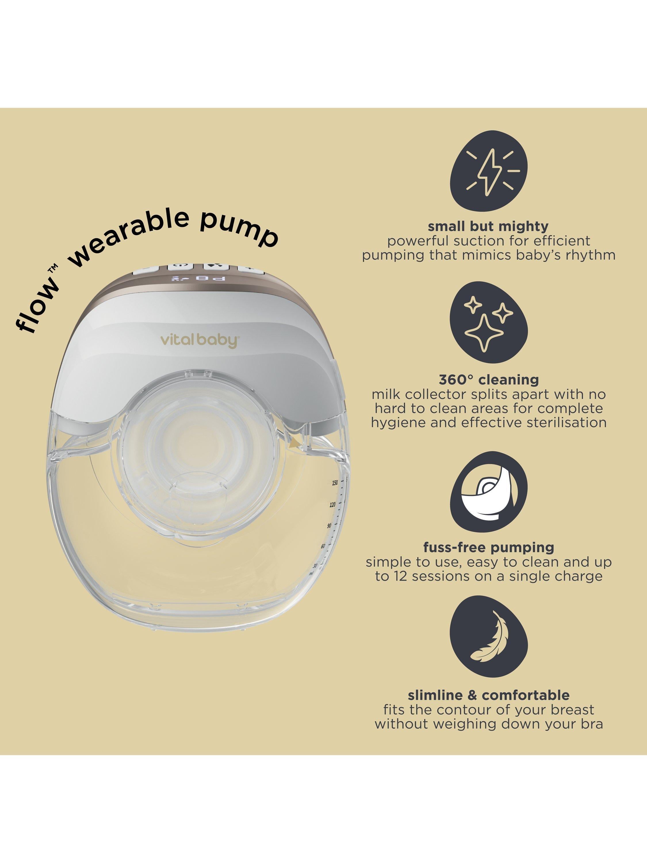 Vital Baby Flow wearable breast pump 150ml, imported from the UK