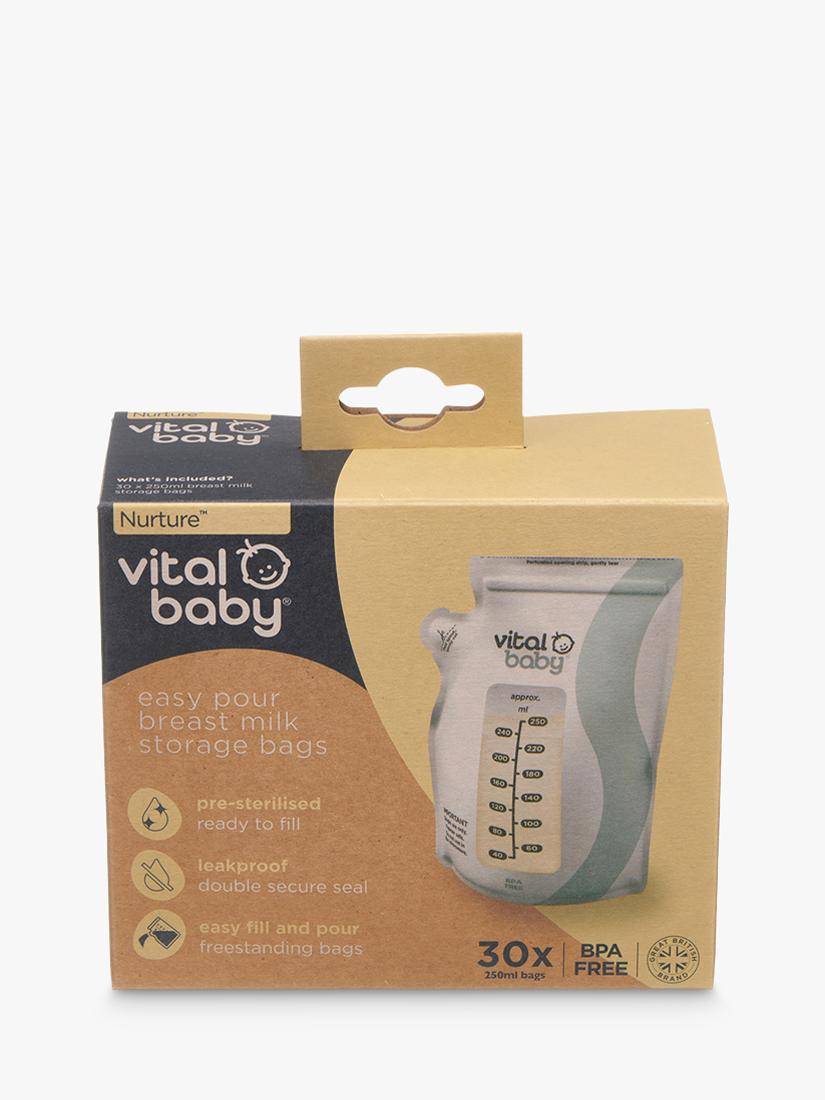 Vital Baby Nurture easy pour breast milk storage bags pack of 30 (British brand)