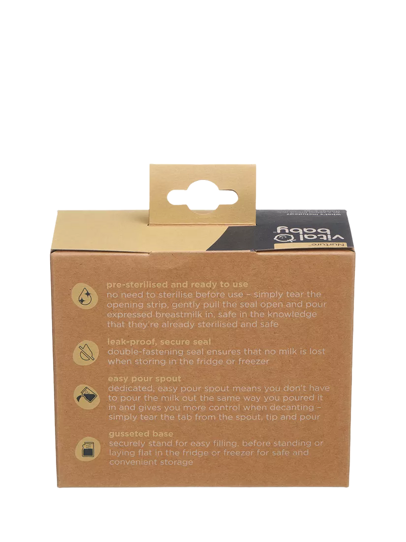 Vital Baby Nurture easy pour breast milk storage bags pack of 30 (British brand)