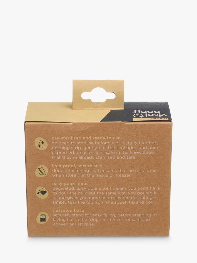 Vital Baby Nurture easy pour breast milk storage bags pack of 30 (British brand)