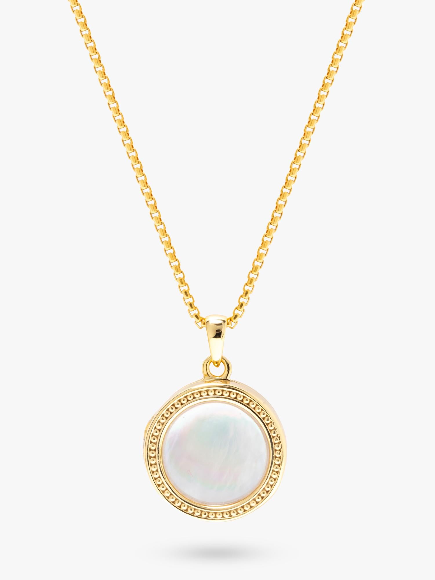 LARNAUTI mother of pearl locket with gold plated case, UK version