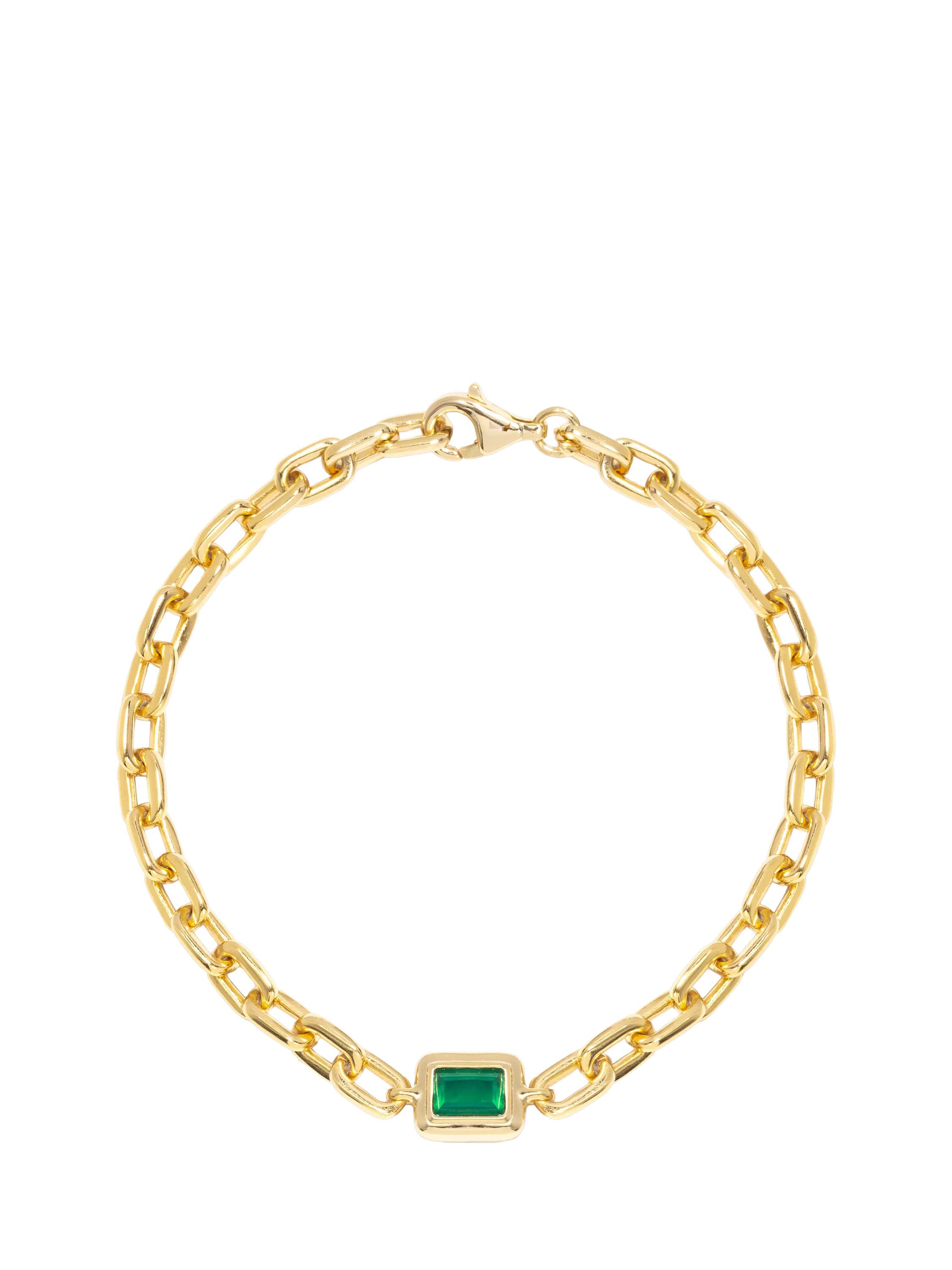 LARNAUTI green onyx gold bracelet 18.5 cm, imported from the UK