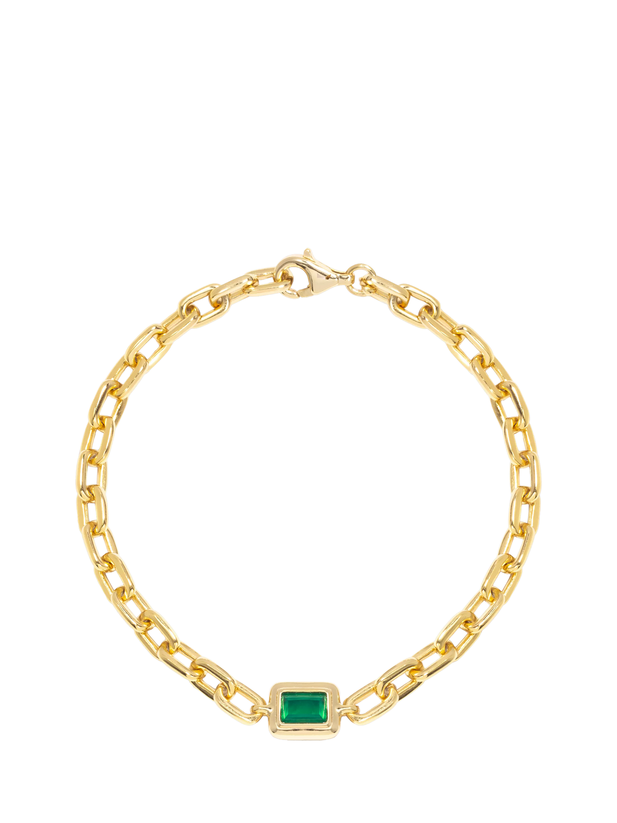 LARNAUTI green onyx gold bracelet 18.5 cm, imported from the UK