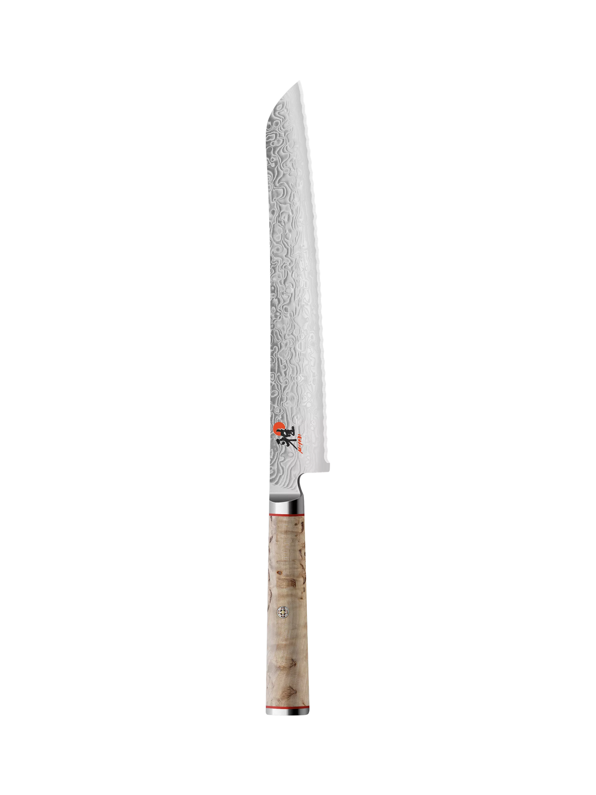 MIYABI Damascus bread knife 23cm with birch wood handle, UK version