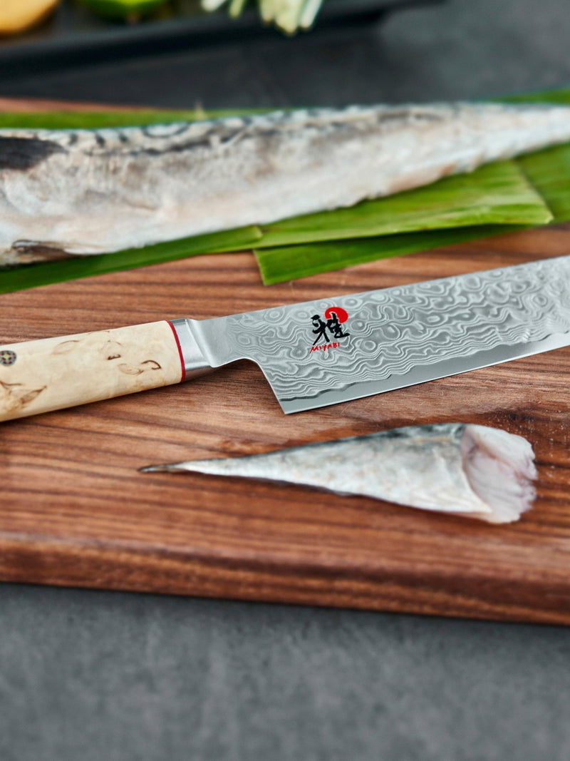 MIYABI Damascus steel gyutoh knife 24cm, imported from the UK