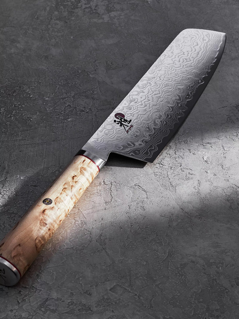 MIYABI 17cm Damascus steel nakiri knife, imported from the UK