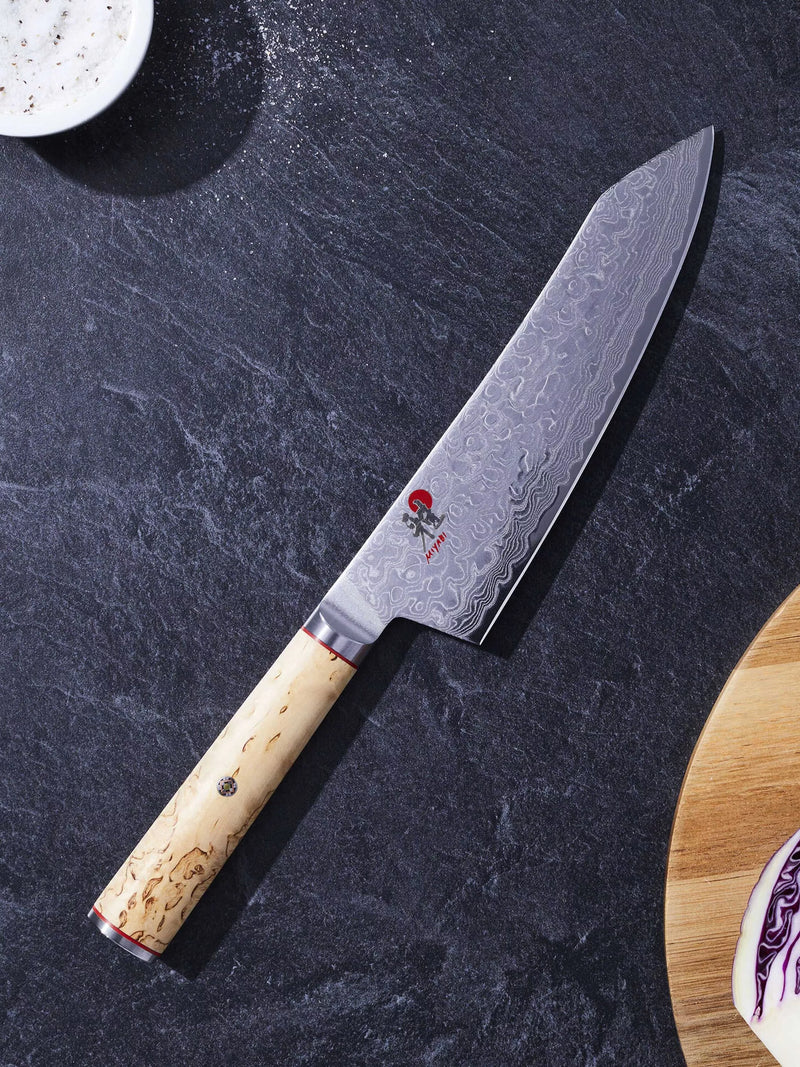 MIYABI rocking santoku knife 18cm birch wood handle, UK version