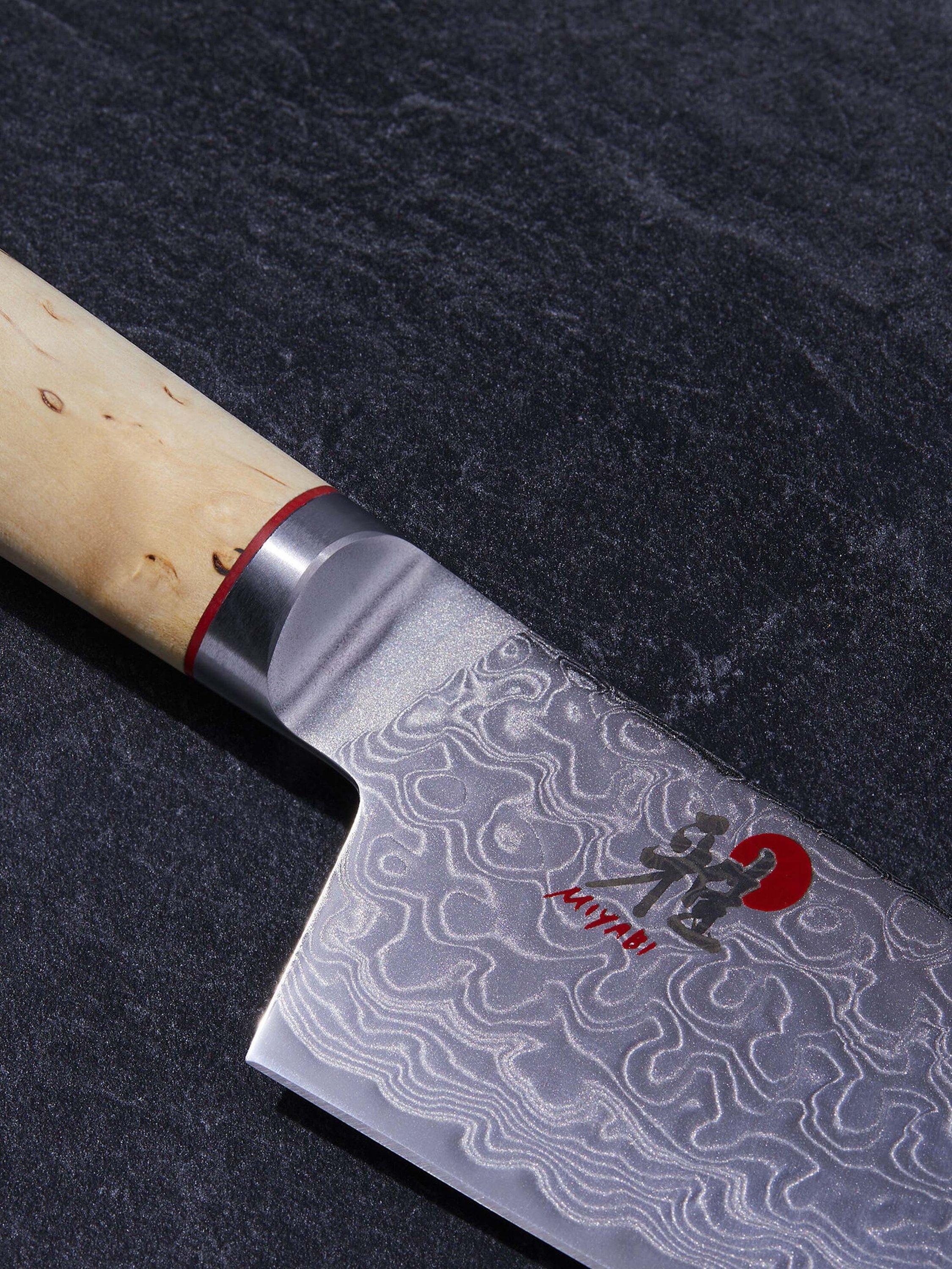 MIYABI rocking santoku knife 18cm birch wood handle, UK version