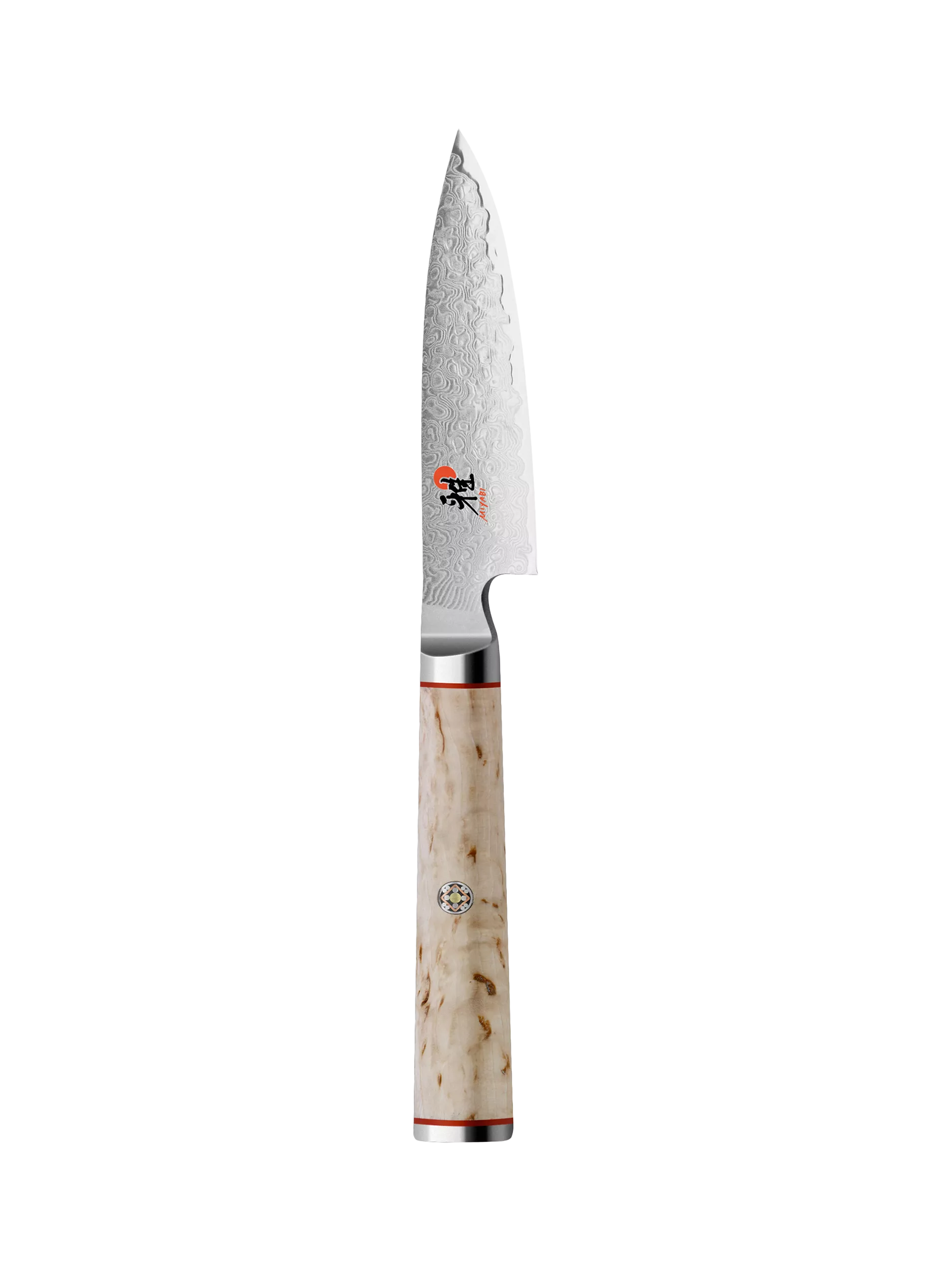 MIYABI Damascus steel shotoh knife 9cm with birch handle, imported from the UK