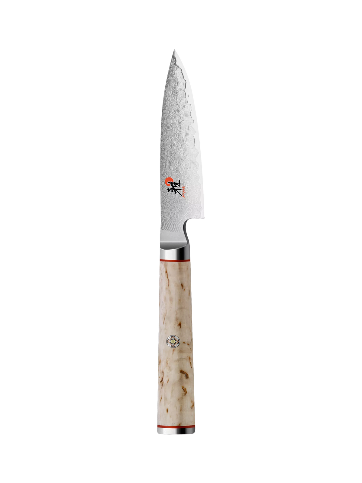 MIYABI Damascus steel shotoh knife 9cm with birch handle, imported from the UK