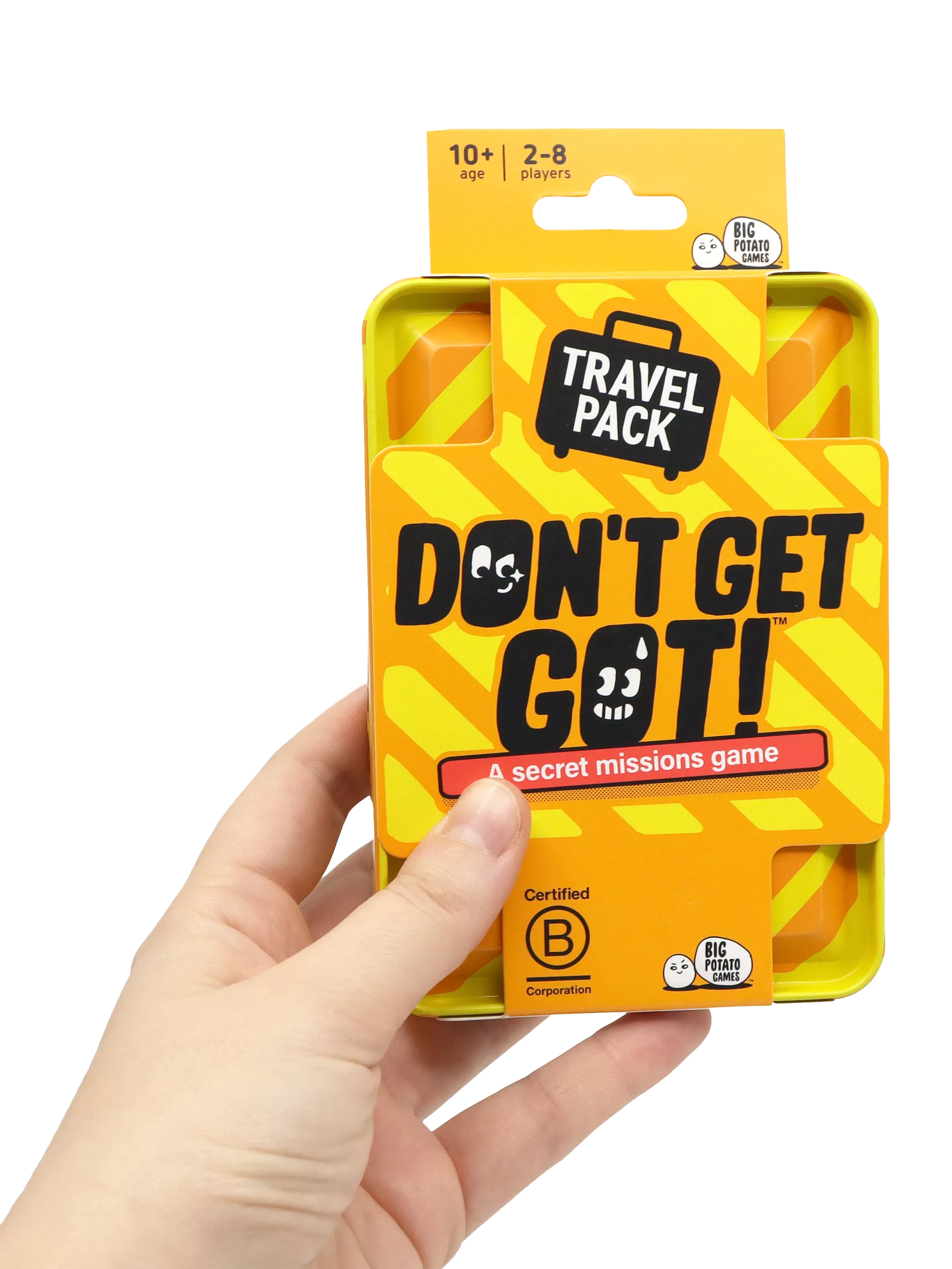 Big Potato Don't Get Got travel game tin, imported from the UK
