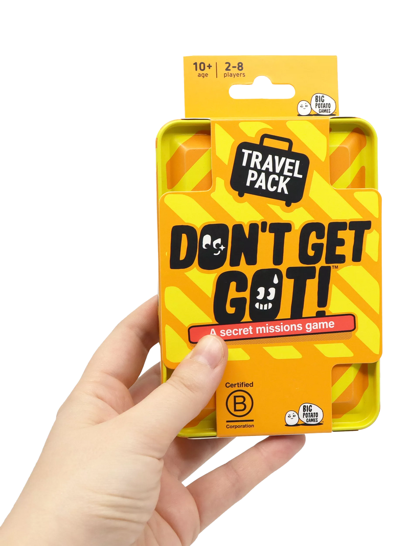 Big Potato Don't Get Got travel game tin, imported from the UK