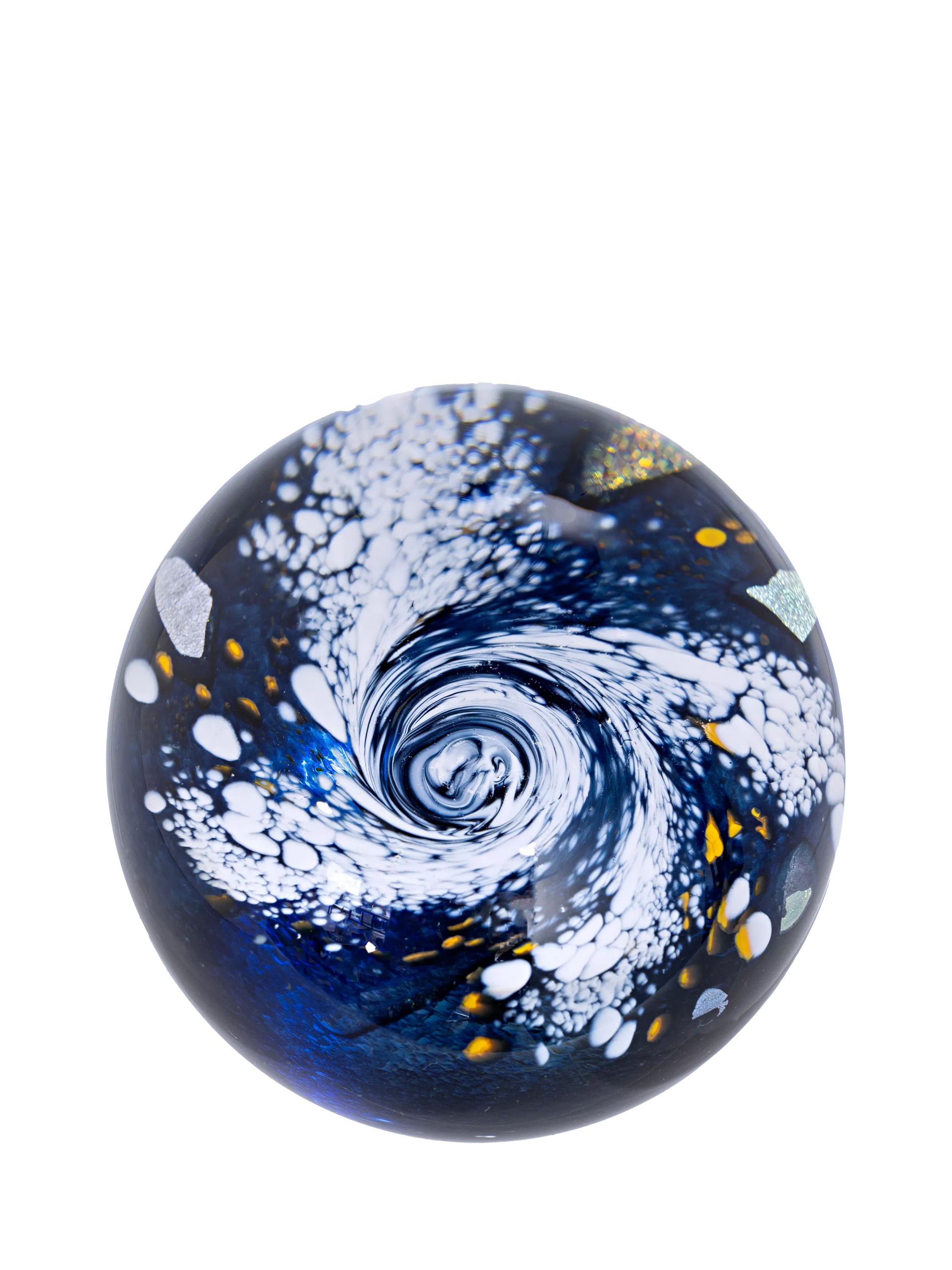 Caithness glass Milky Way paperweight blue, UK version