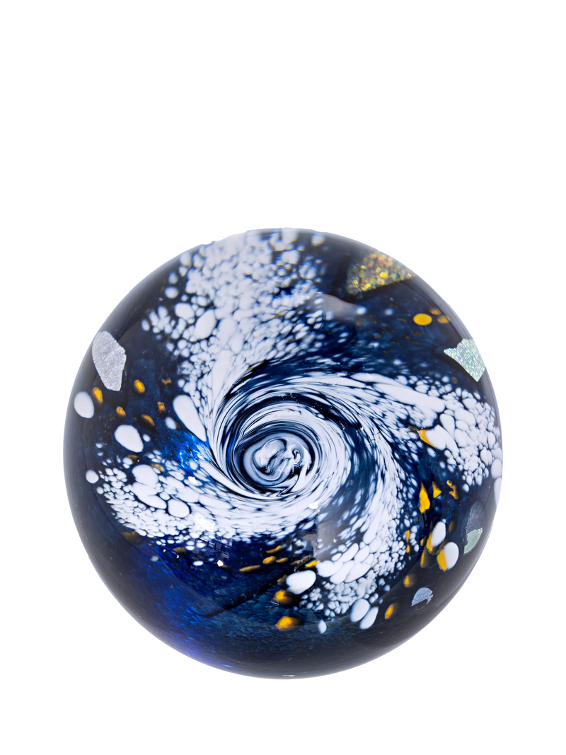 Caithness glass Milky Way paperweight blue, UK version