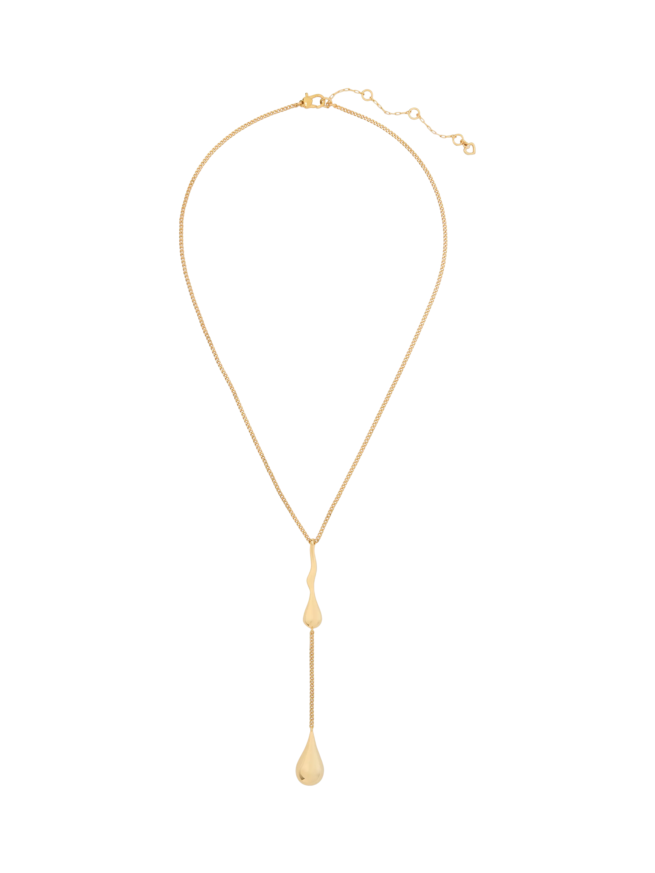 kate spade new york clear cubic zirconia gold drop necklace, imported from the UK