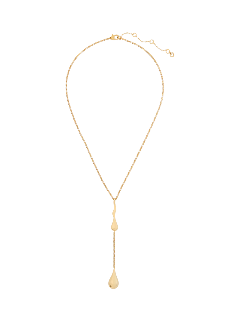 kate spade new york clear cubic zirconia gold drop necklace, imported from the UK