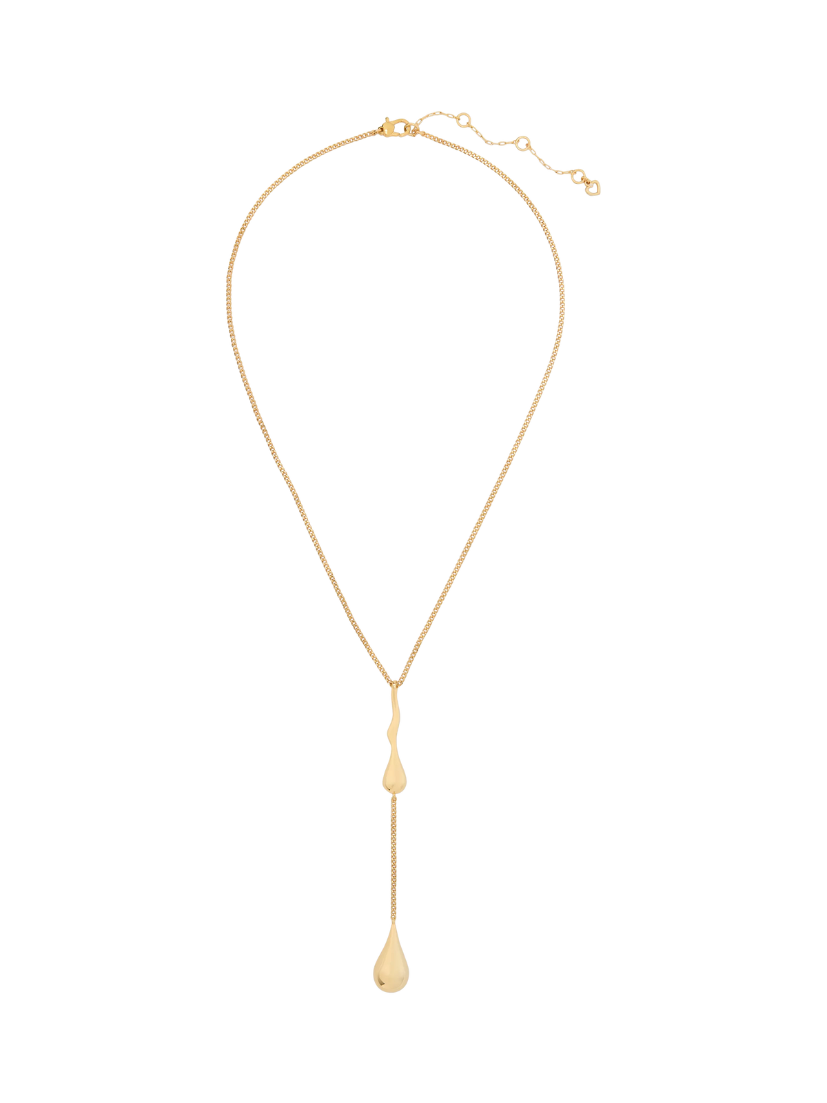 kate spade new york clear cubic zirconia gold drop necklace, imported from the UK