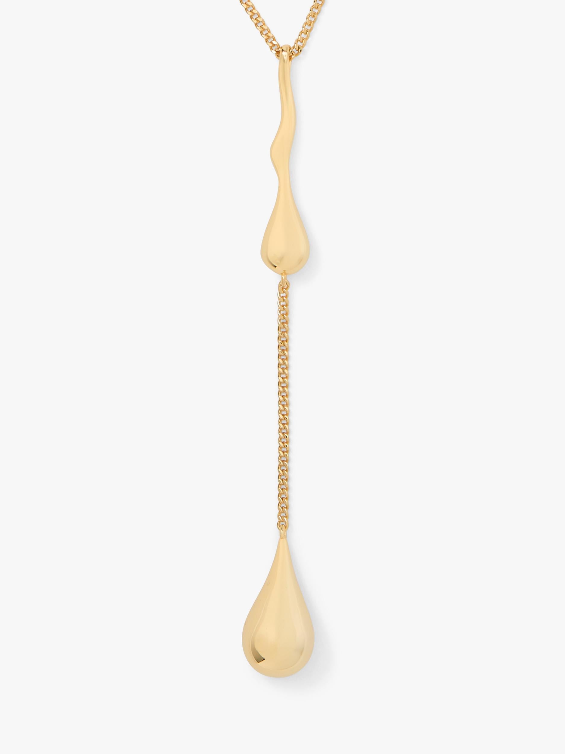 kate spade new york clear cubic zirconia gold drop necklace, imported from the UK