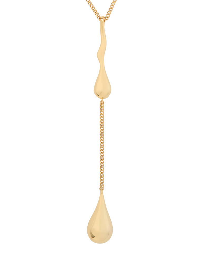 kate spade new york clear cubic zirconia gold drop necklace, imported from the UK