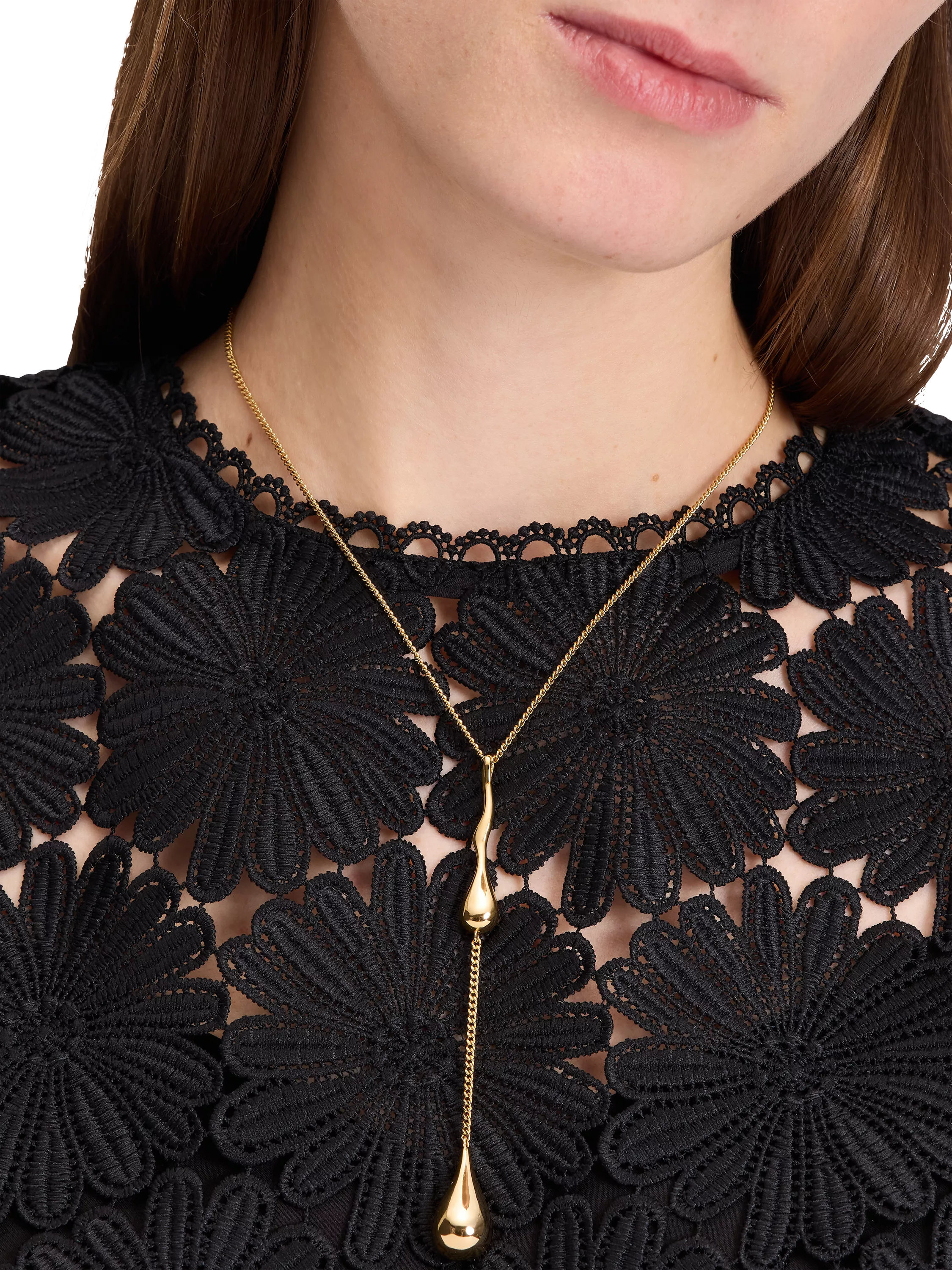 kate spade new york clear cubic zirconia gold drop necklace, imported from the UK