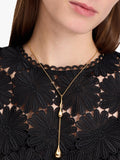 kate spade new york clear cubic zirconia gold drop necklace, imported from the UK