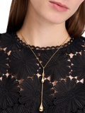 kate spade new york clear cubic zirconia gold drop necklace, imported from the UK
