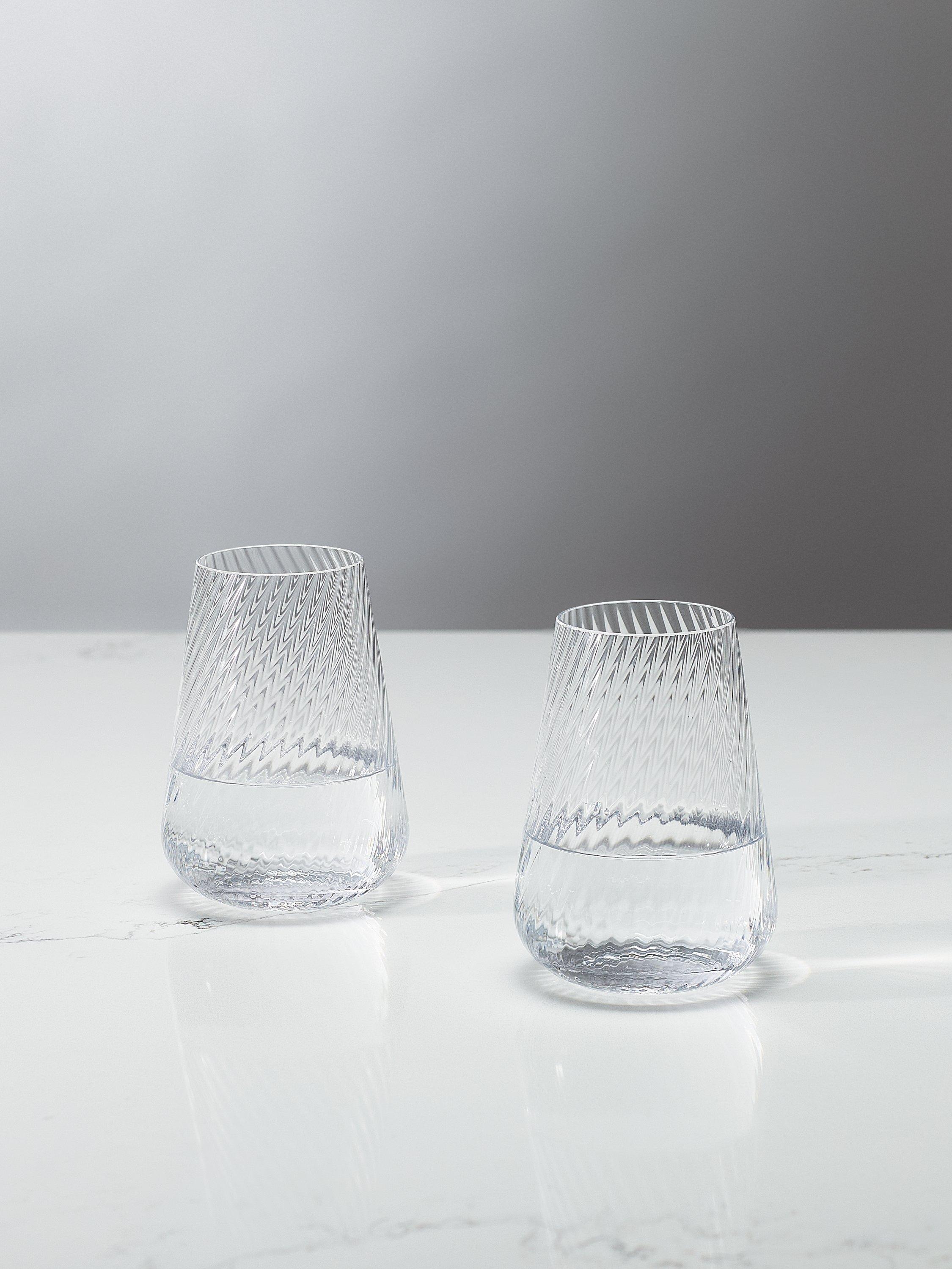 Vera Wang Swirl crystal highball glasses set of 2 440ml, imported from the UK