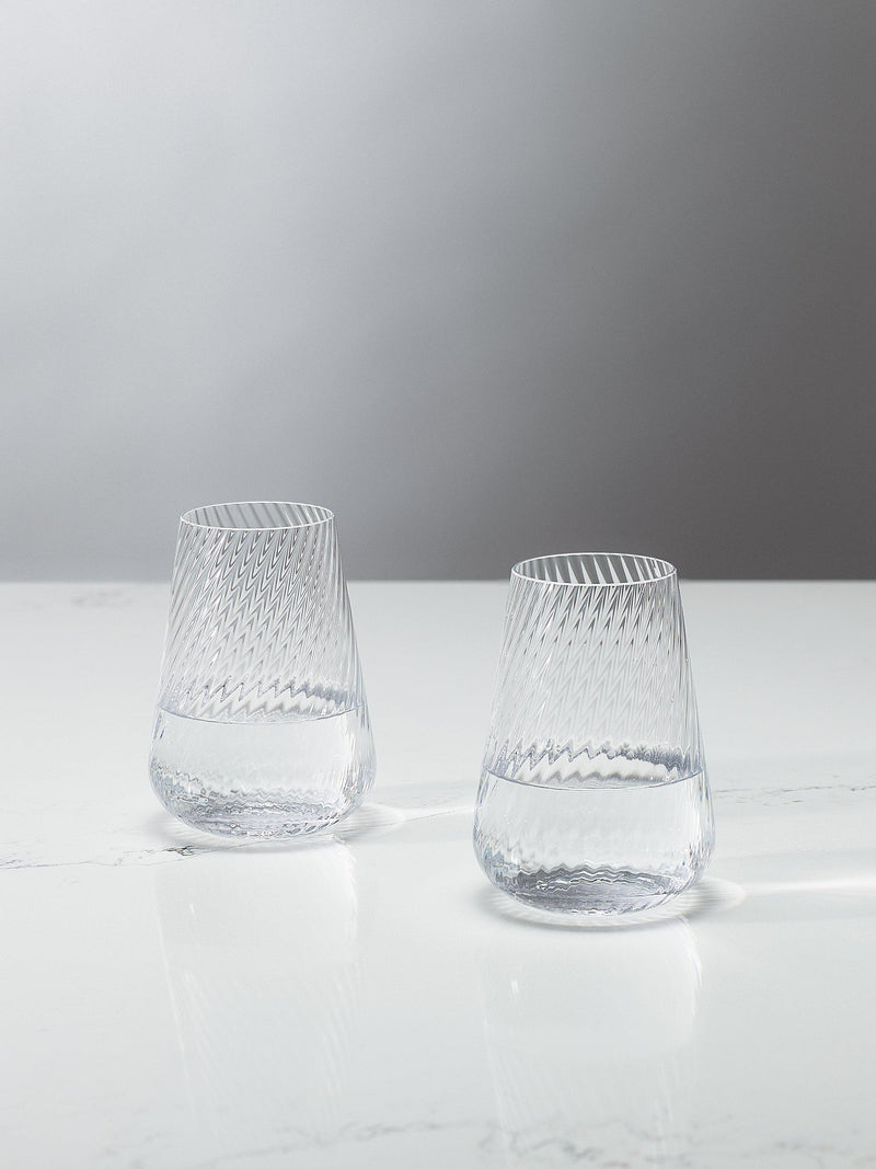 Vera Wang Swirl crystal highball glasses set of 2 440ml, imported from the UK