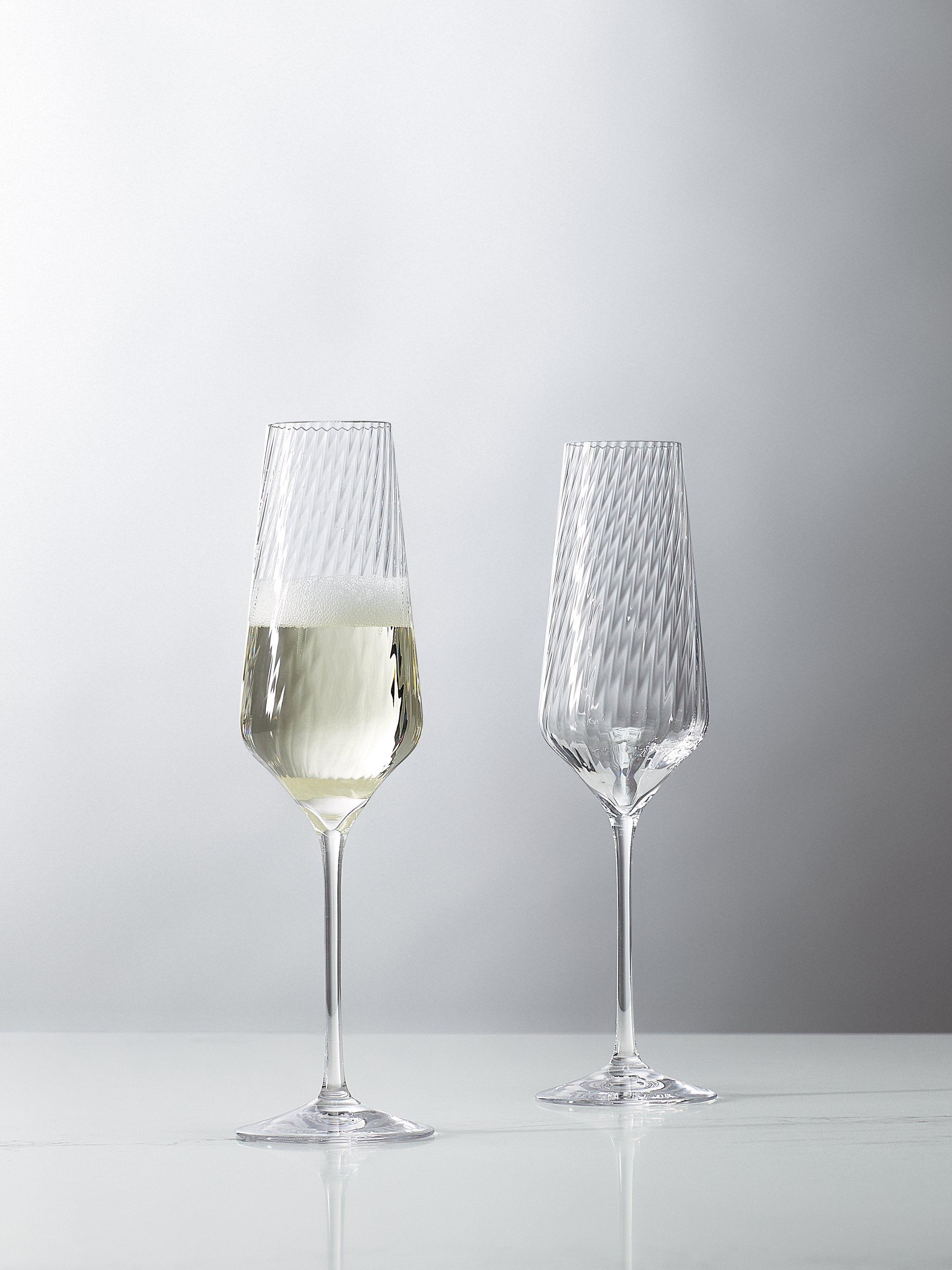 Vera Wang Swirl Crystal champagne flutes 270ml, imported from the UK
