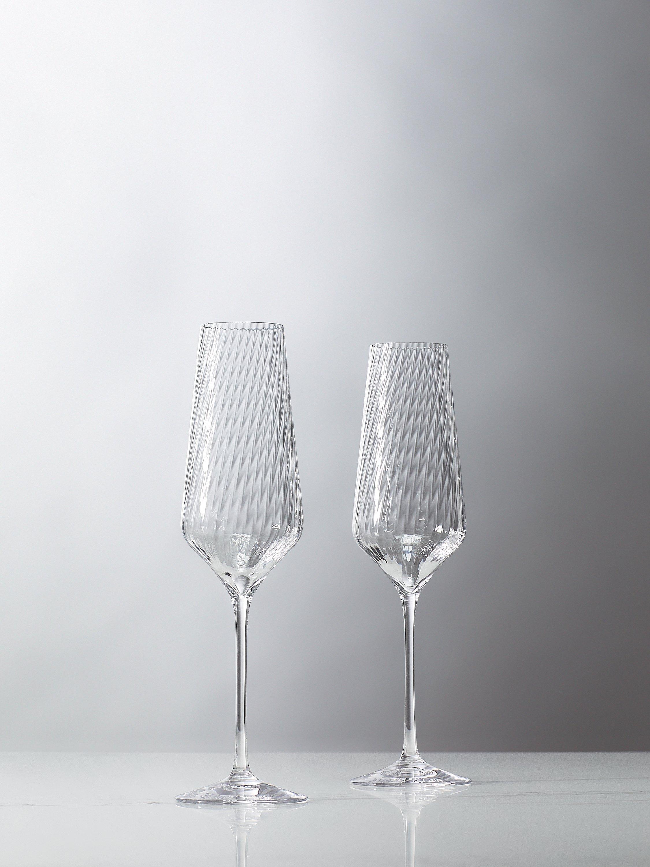 Vera Wang Swirl Crystal champagne flutes 270ml, imported from the UK