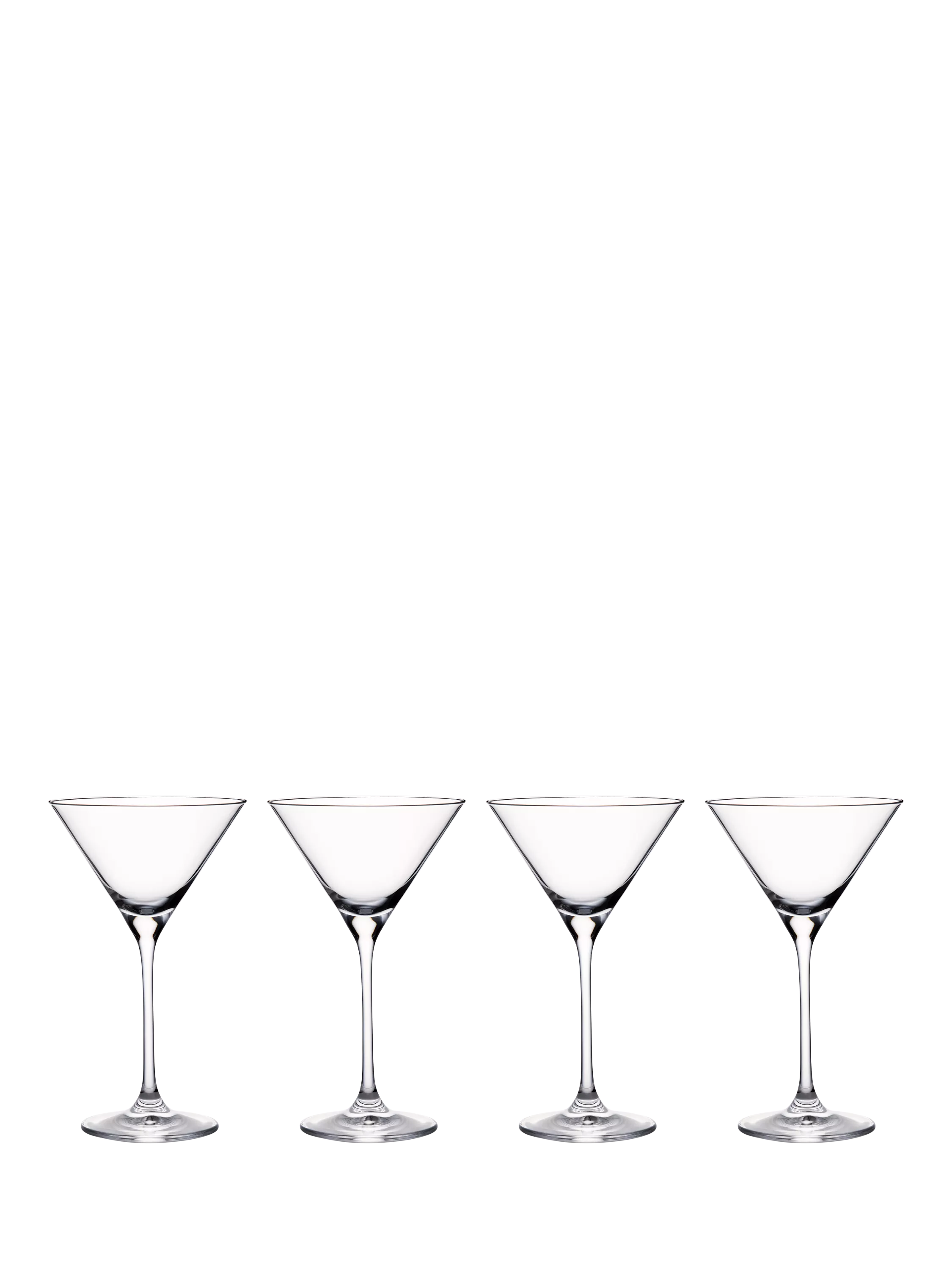 Set aus vier Waterford-Kristall-Martinigläsern, 210 ml Fassungsvermögen (britische Marke)