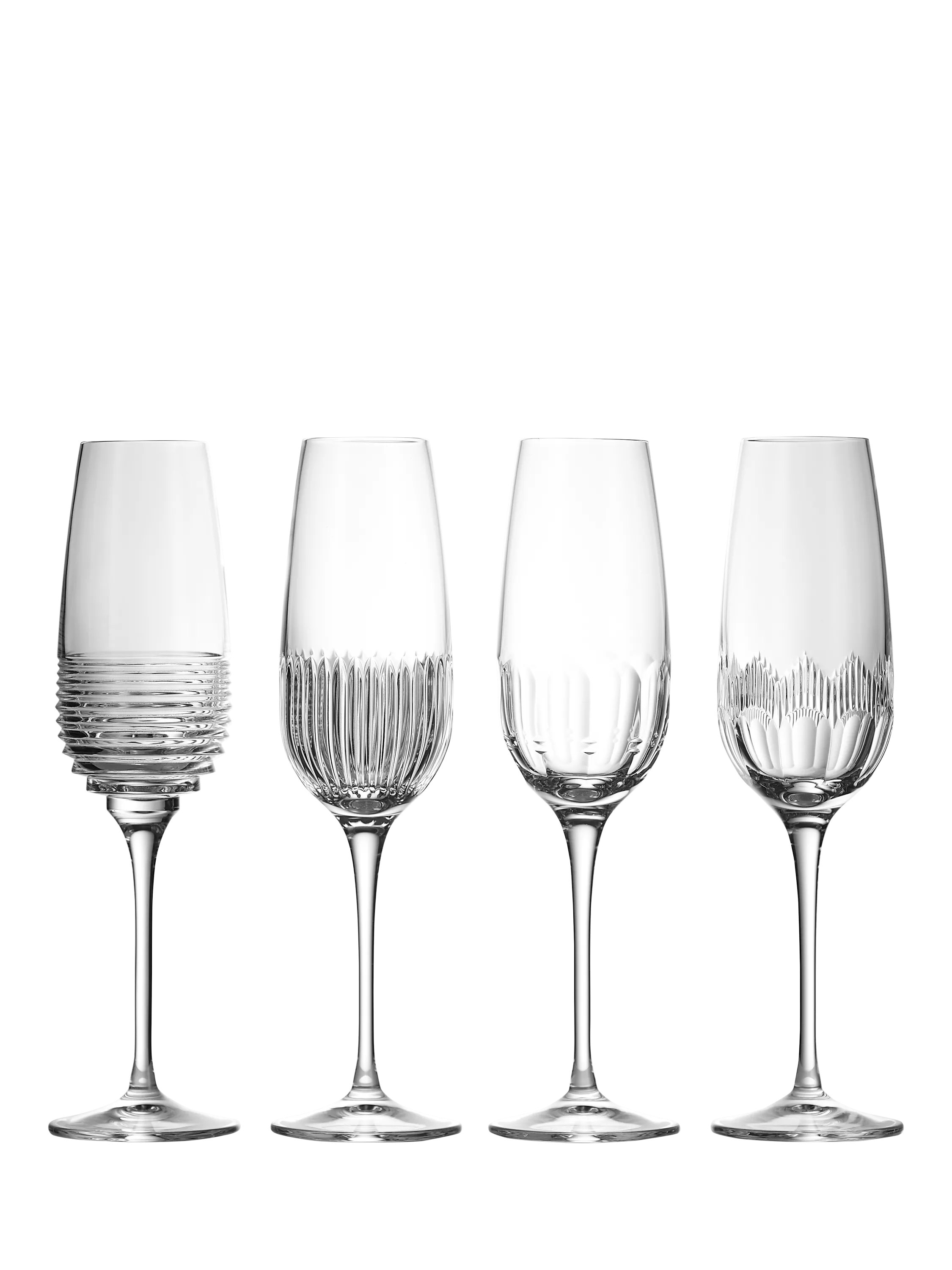 Waterford Mixology cut glass champagne flute set, UK version