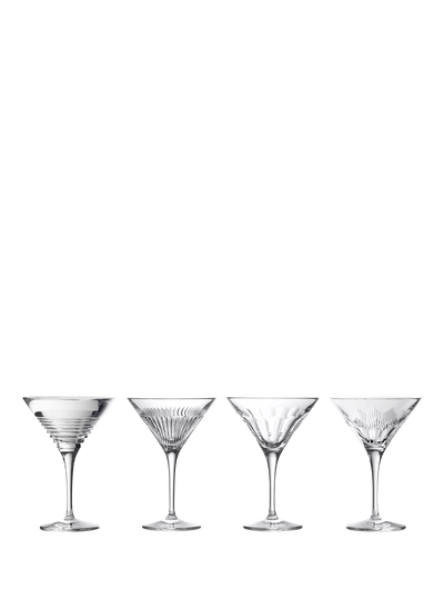 John Lewis Krystallskåret Glass Martini Cocktail Glass Sett med 4, 250ml- Kjøp online på McGrocer