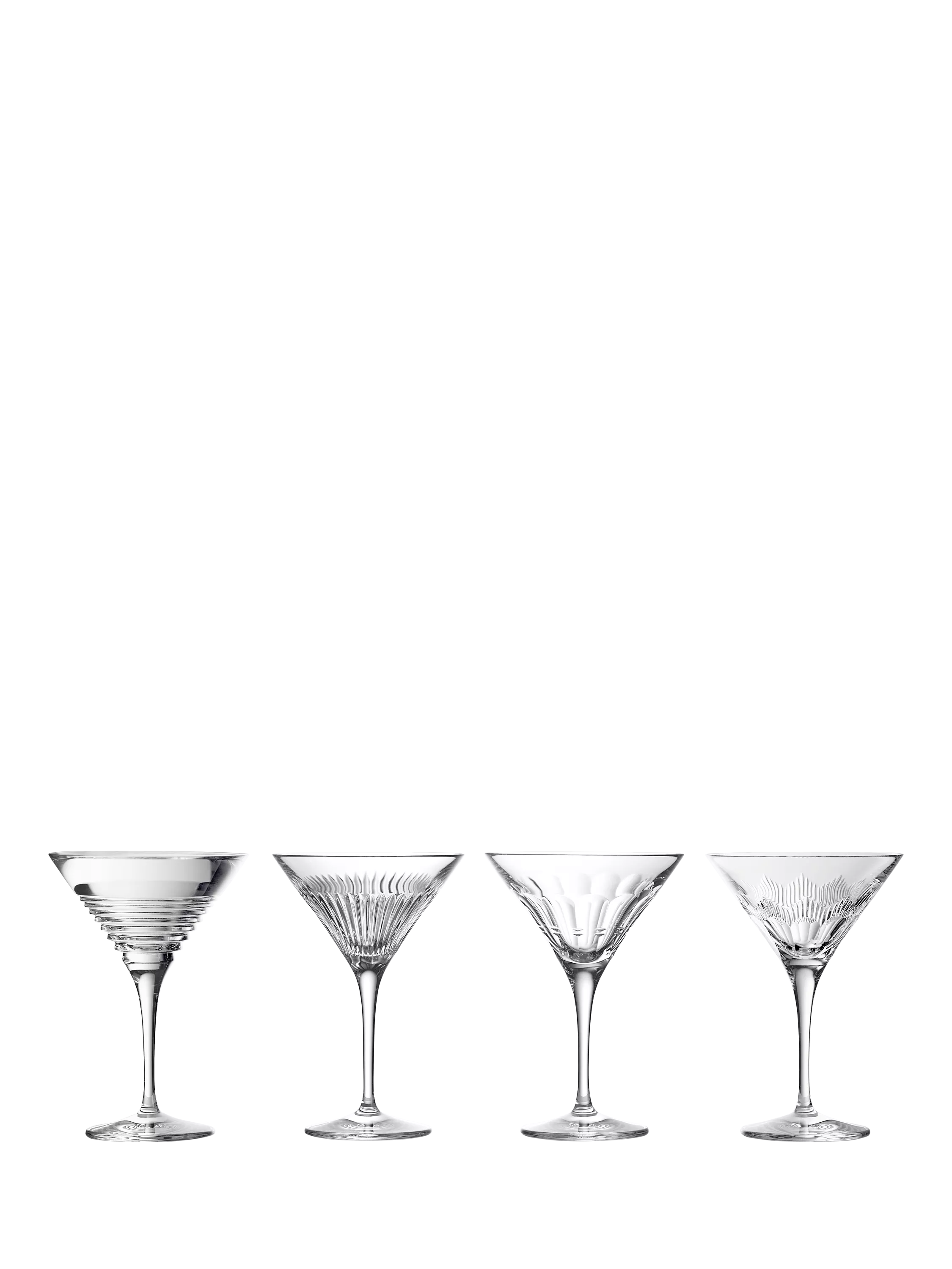 Waterford Crystal martini cocktail glasses cut glass set of 4 250ml (British brand)