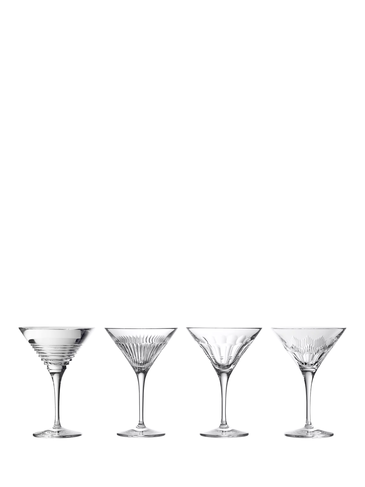 Waterford Crystal martini cocktail glasses cut glass set of 4 250ml (British brand)